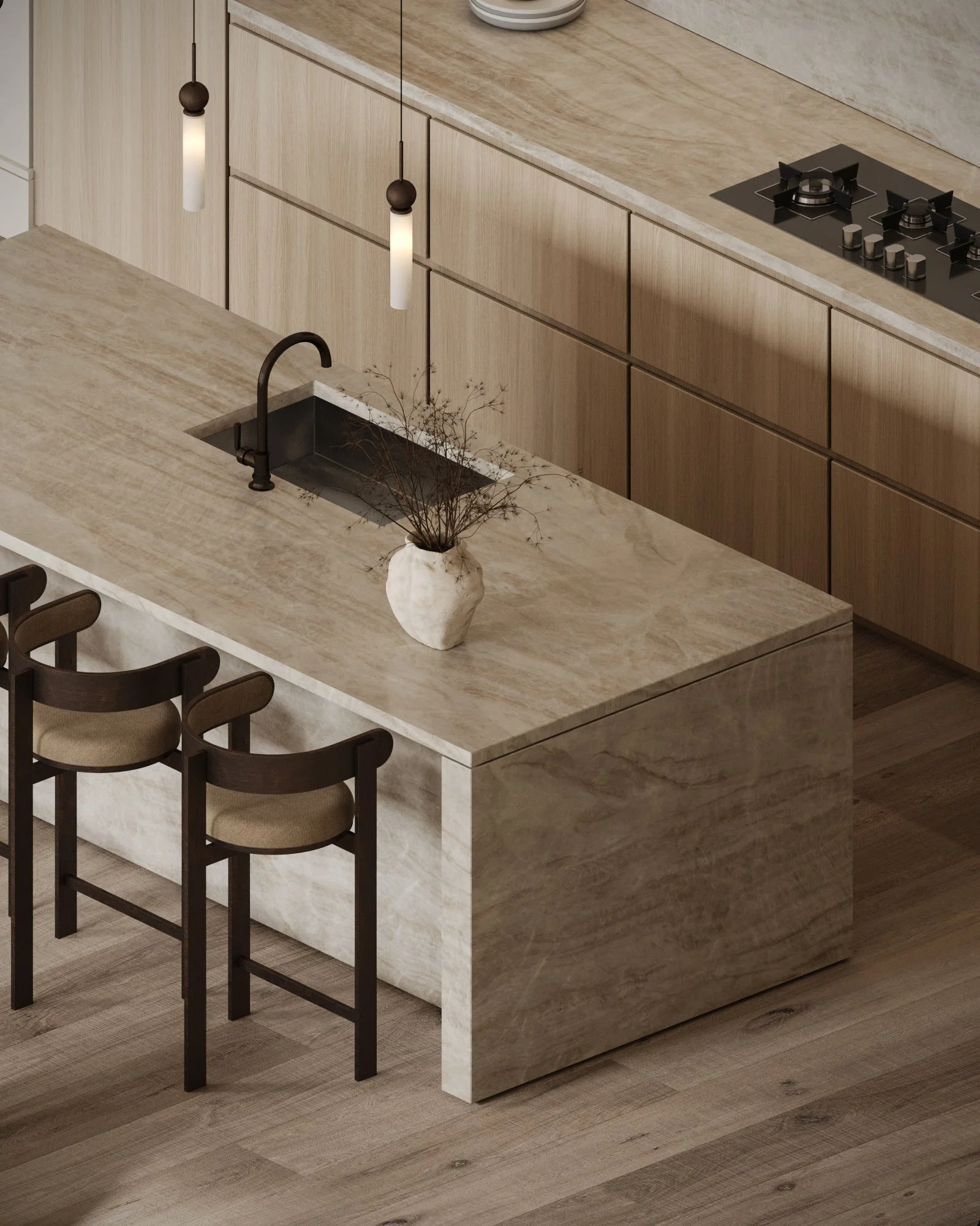 The Avenue Naples FL kitchen countertop detail rendering