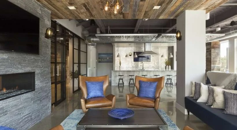 Baypointe Stamford CT fireside lounge sitting area