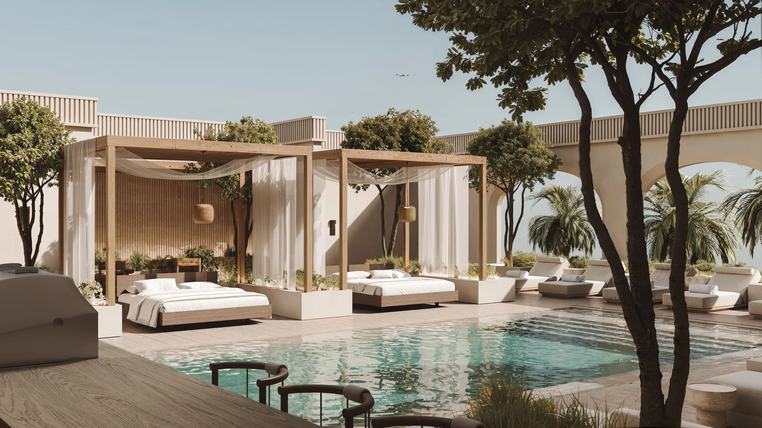 The Avenue Naples FL rooftop pool deck rendering