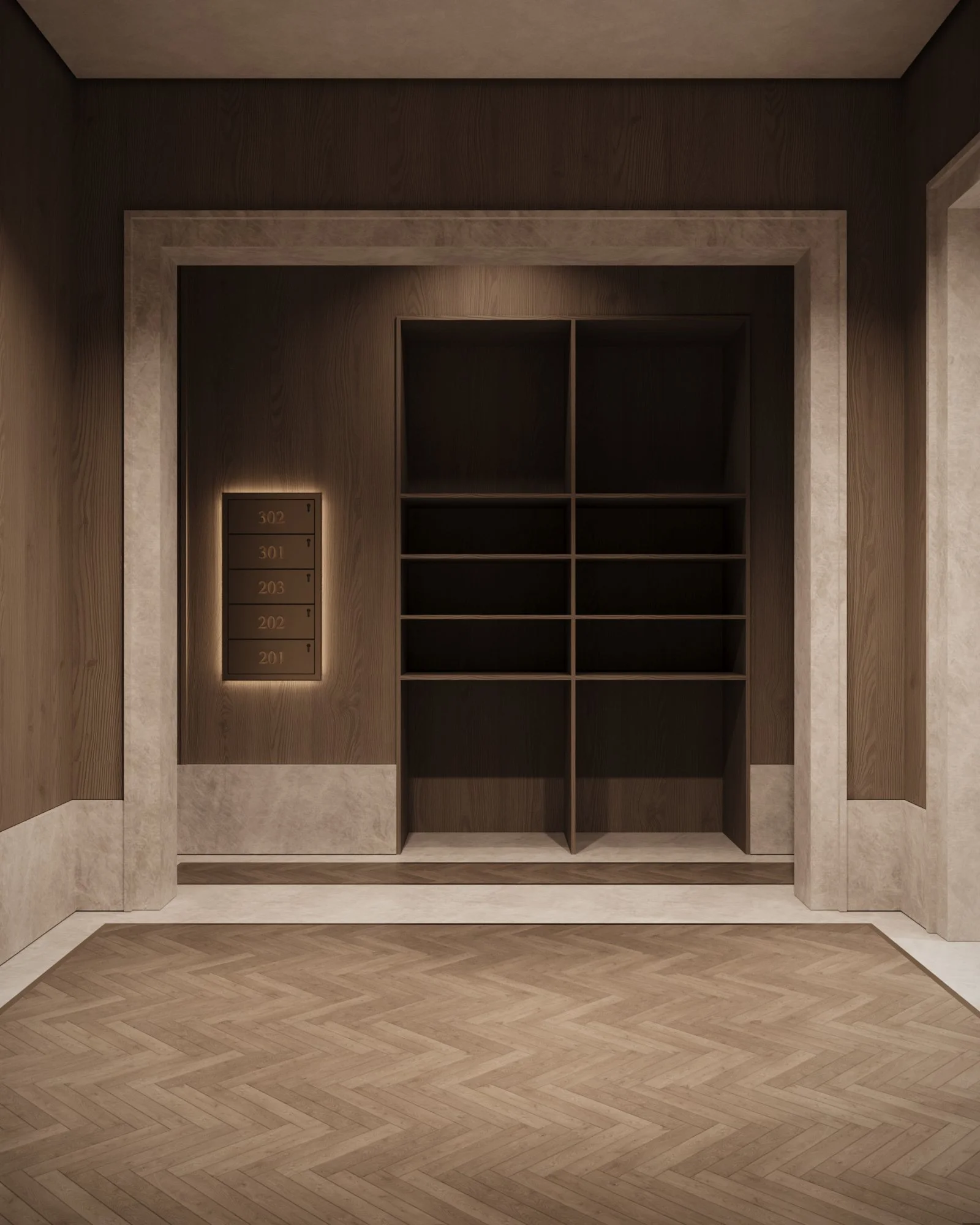 The Avenue Naples FL package room rendering