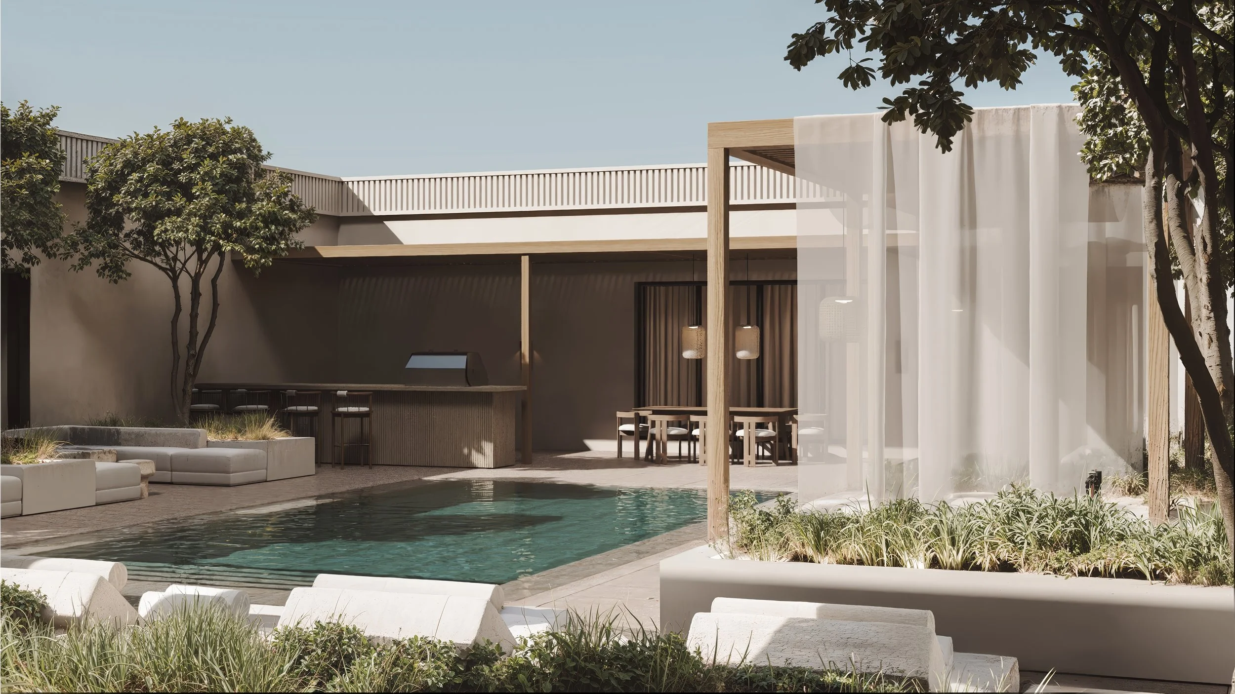 The Avenue Naples FL rooftop pool deck rendering