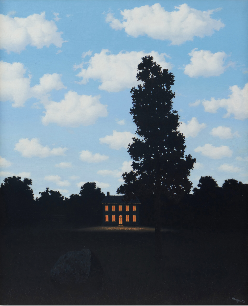 Rene Magritte, L'Empire des Lumieres, 1951. Sold at Sotheby's. Price realized $42,273,000.