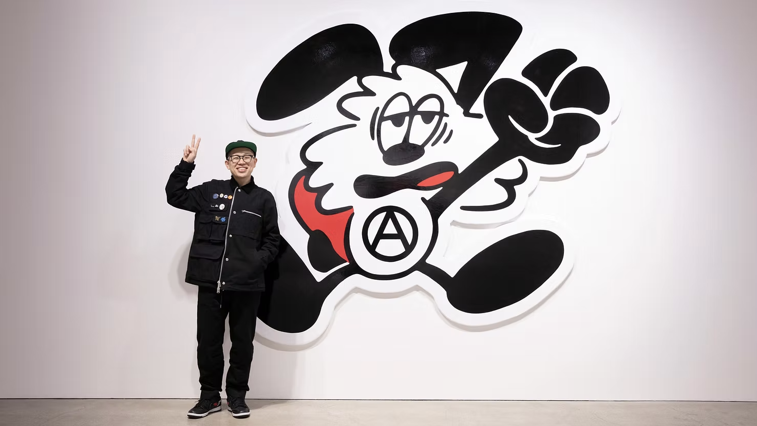 Verdy and his alter-ego character VICK from his Tokyo exhibition in 2021. Photo by: Shunsuke Shiga