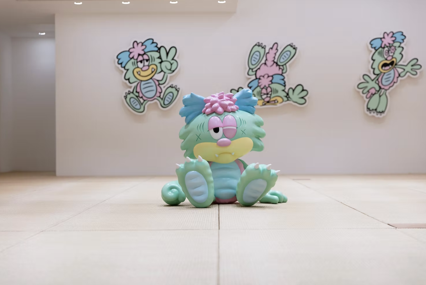 Verdy's pastel cute character VISTY from the same exhibition. Photo by Shunsuke Shiga