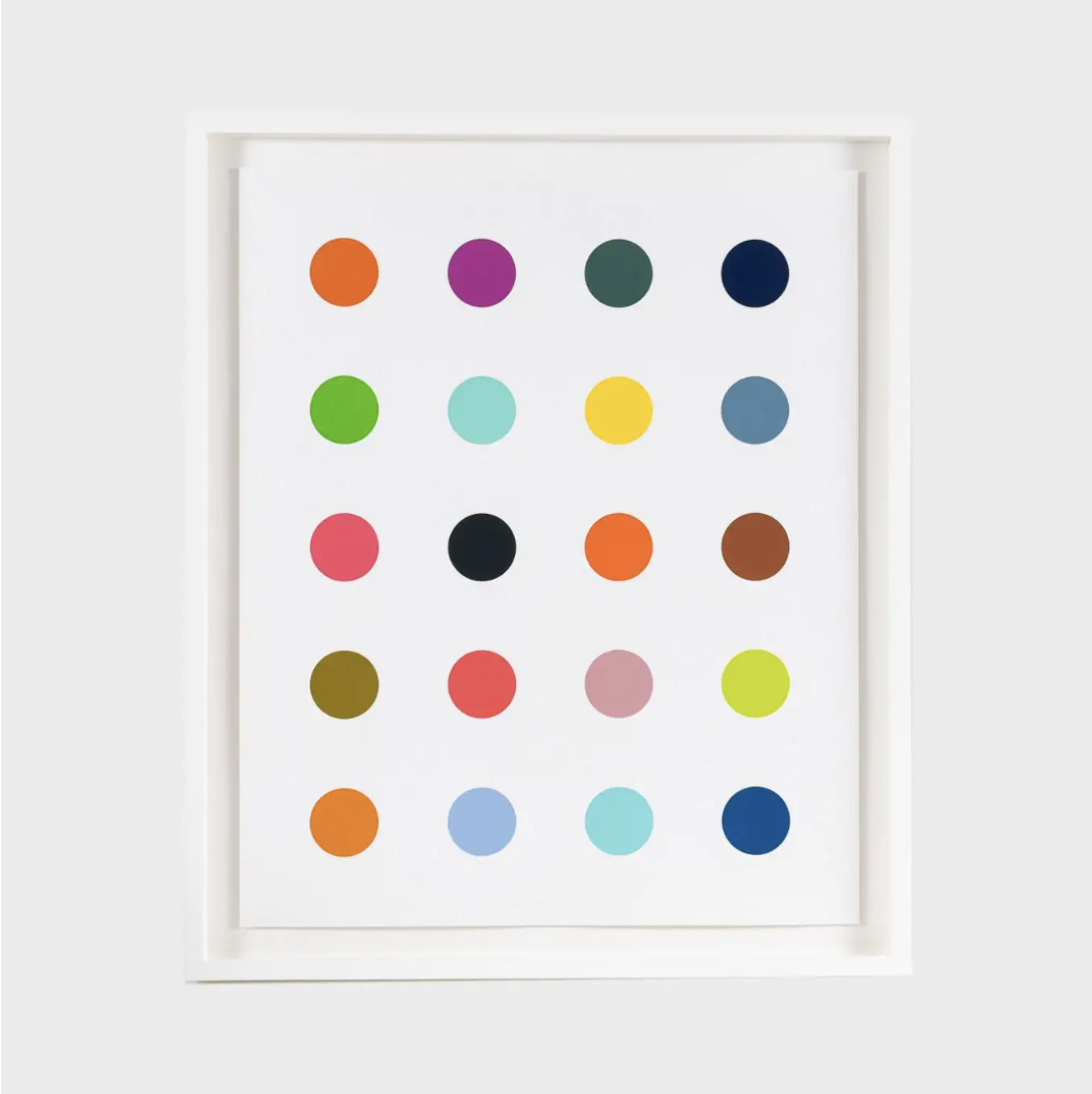 Damien Hirst, 3-Methylthymidine, 2014. From 'Spots' painting series.