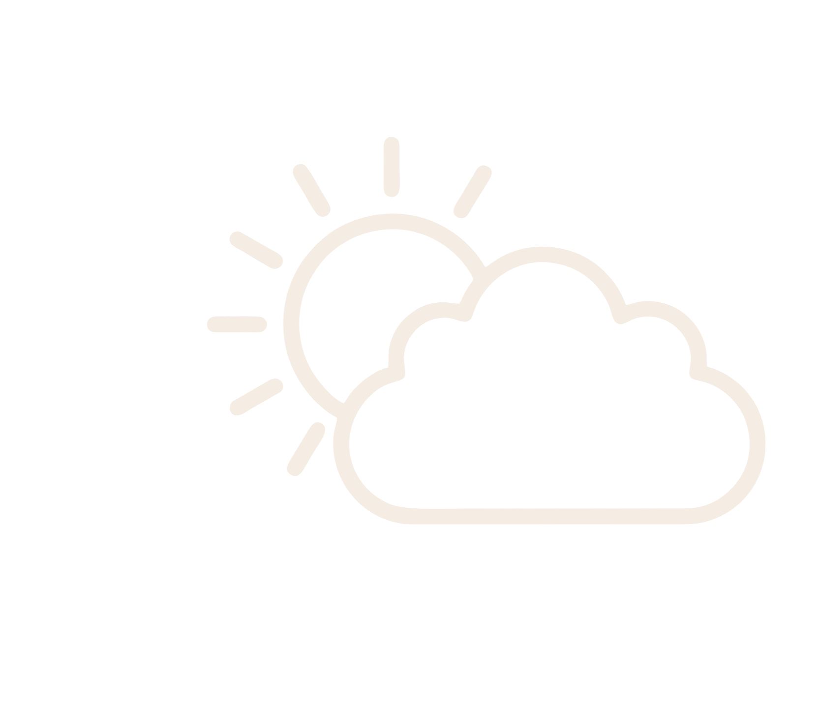 Weather icon showing partly cloudy conditions with the sun visible behind clouds.