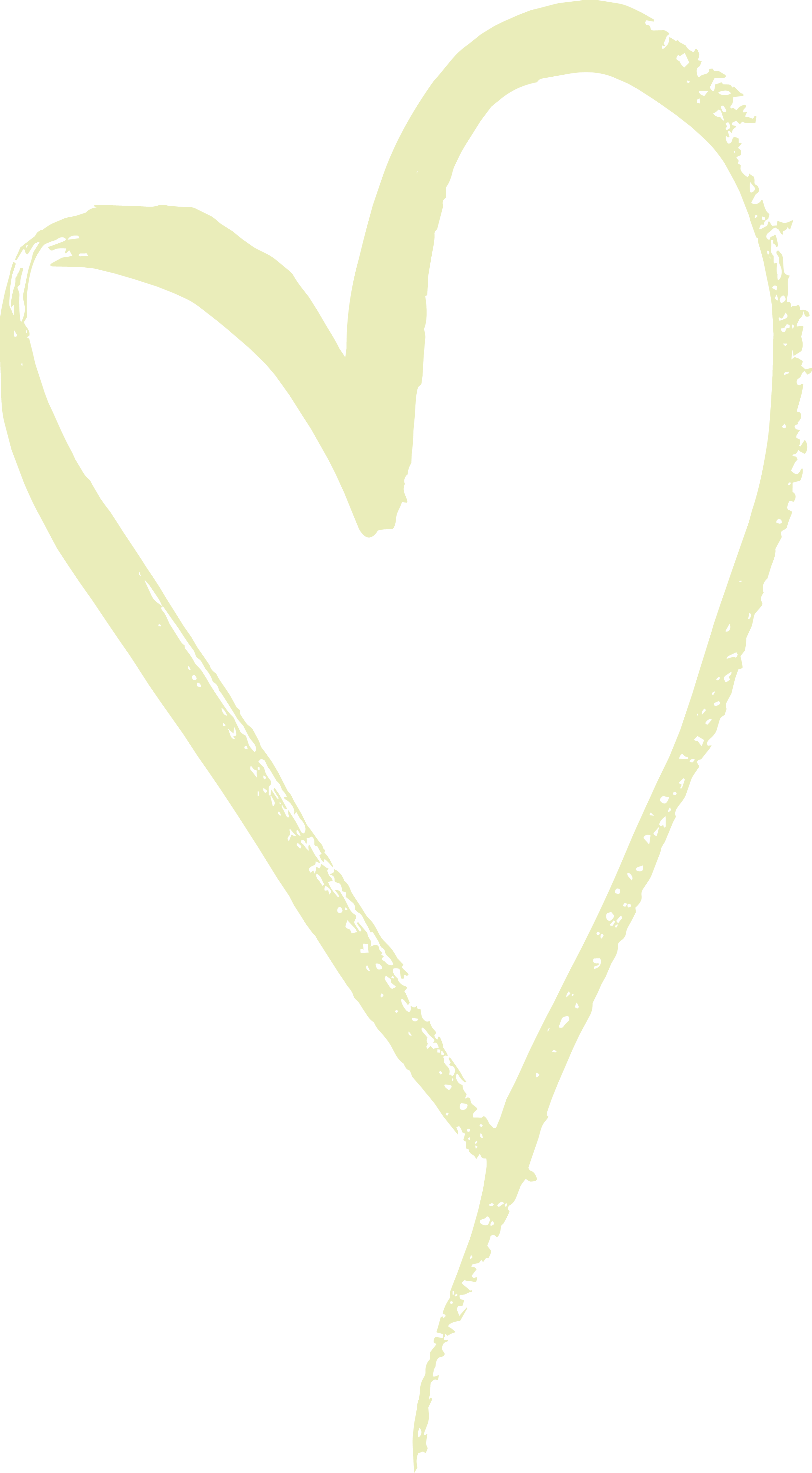 Yellow heart-shaped outline on a black background.