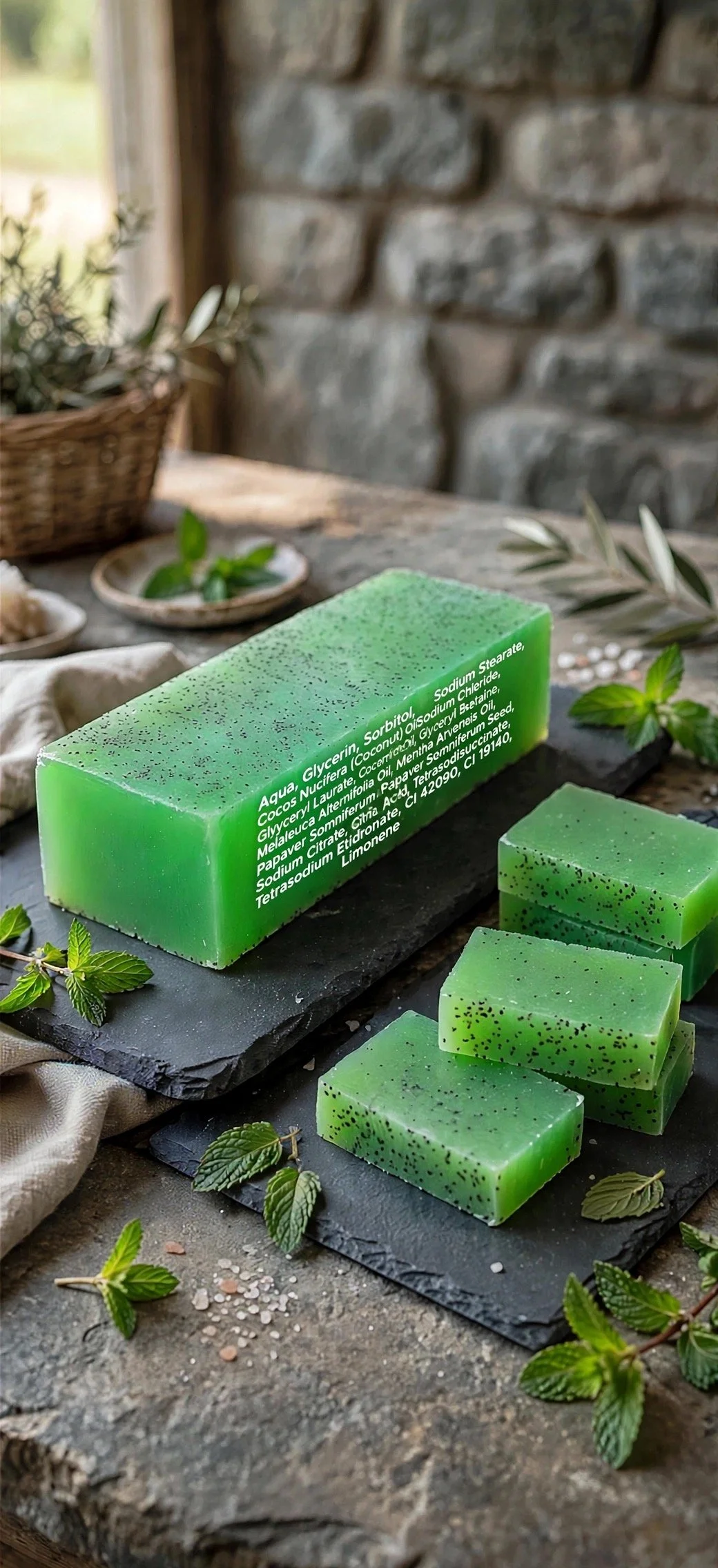 Tea Tree & Fresh Mint sliced soap loaf
