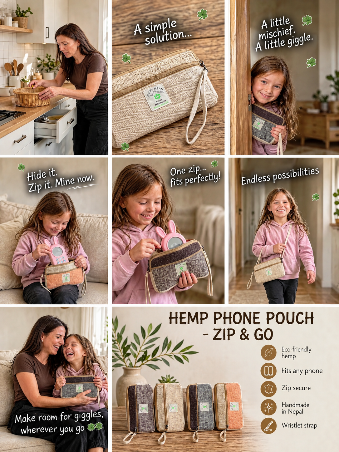 Hemp Phone & Anything Zip Pouch