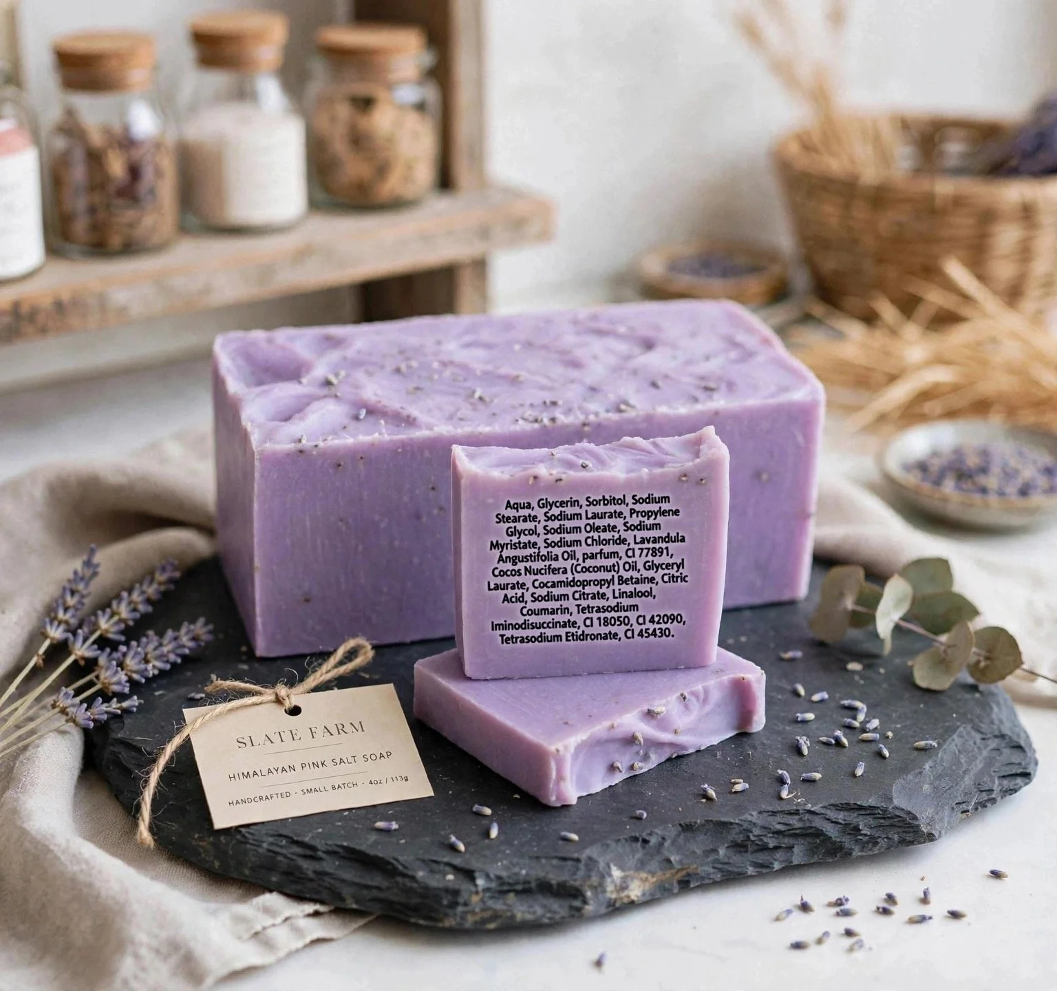 Lavender & Coconut sliced soap loaf