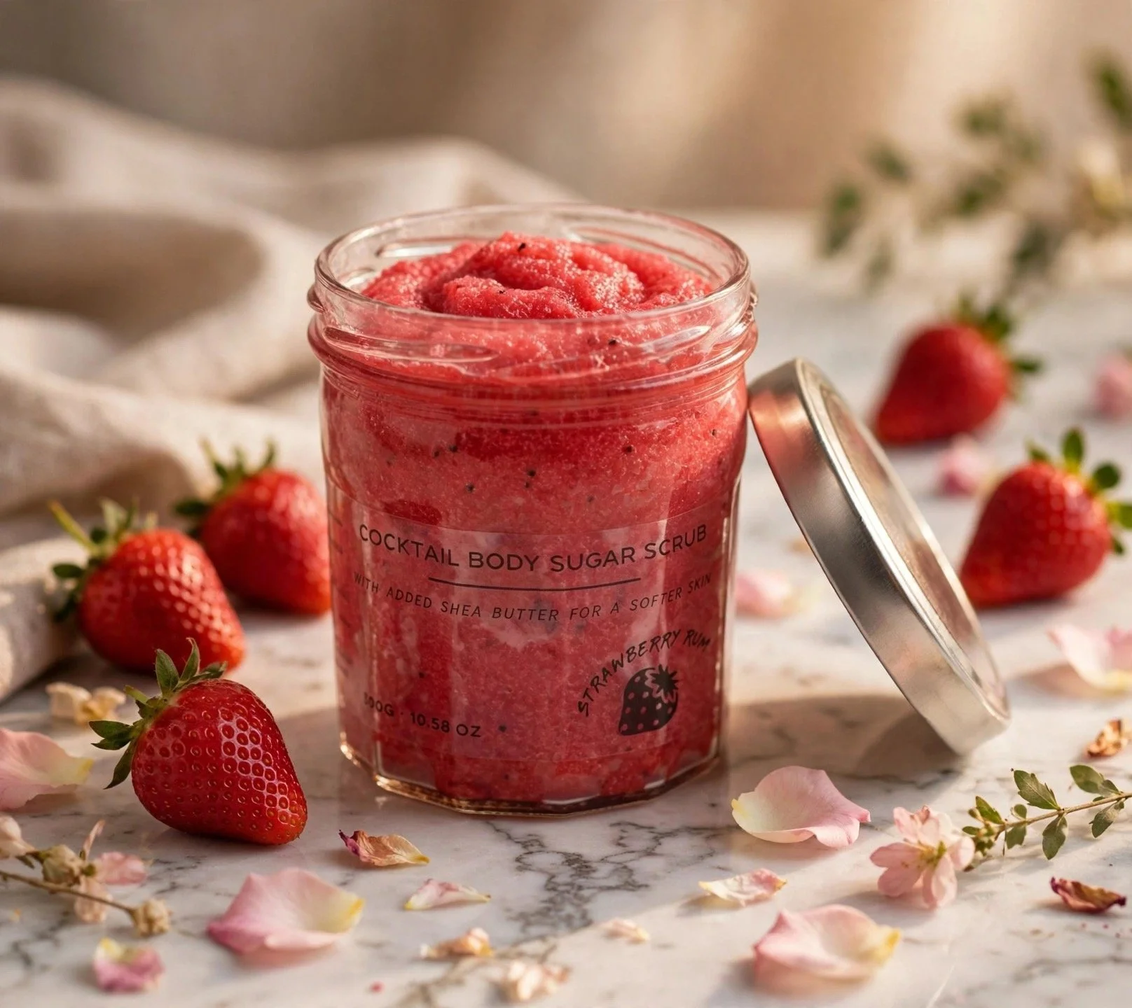 Fragranced Sugar Body Scrub - Strawberry Rum 300g