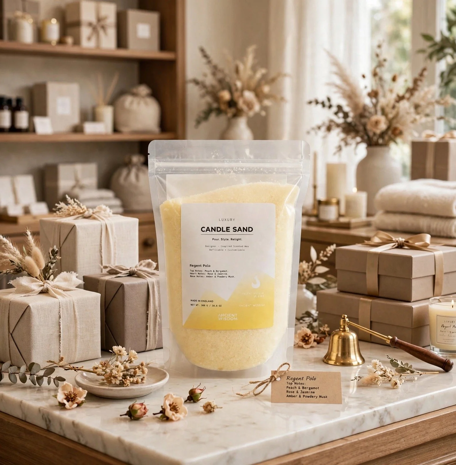 Regent Polo scented candle sand 300g pouch