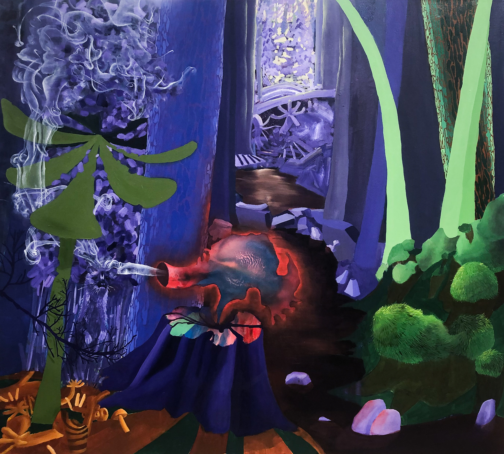 There's a Yearnin' in the River and it Feels Like Home, 54x60 inches, oil on canvas, 2023