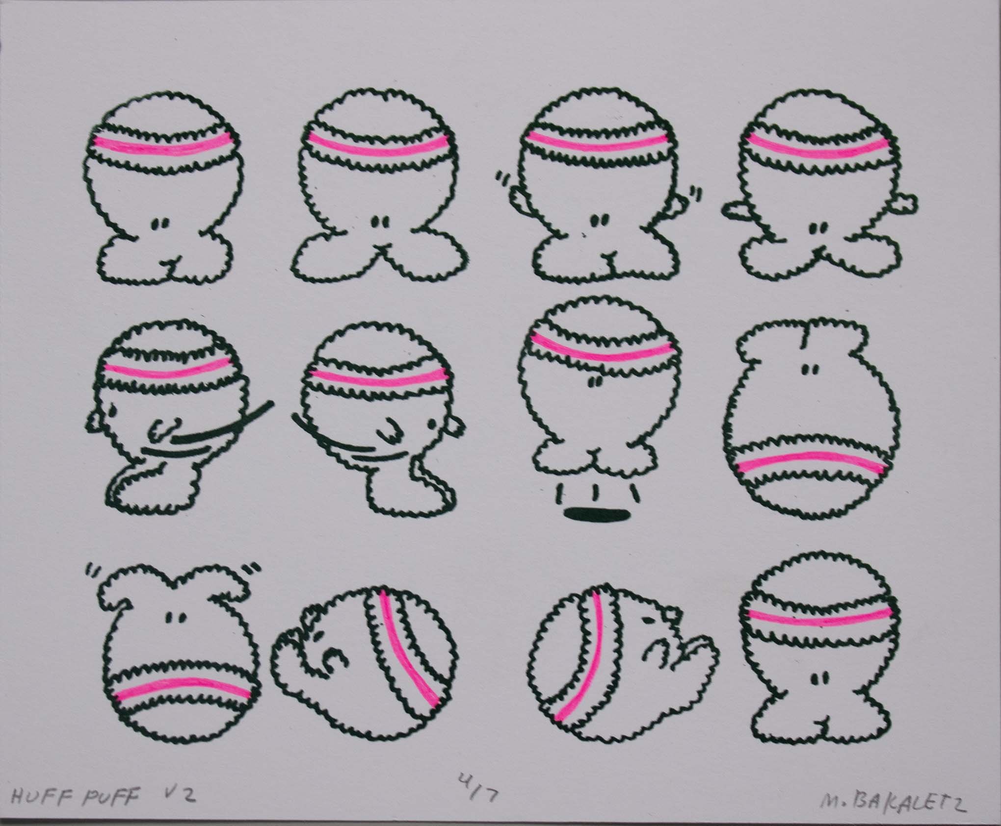 Huff/Puff v2, ed. 7, 5x6 inches, 2 layer screenprint, 2026