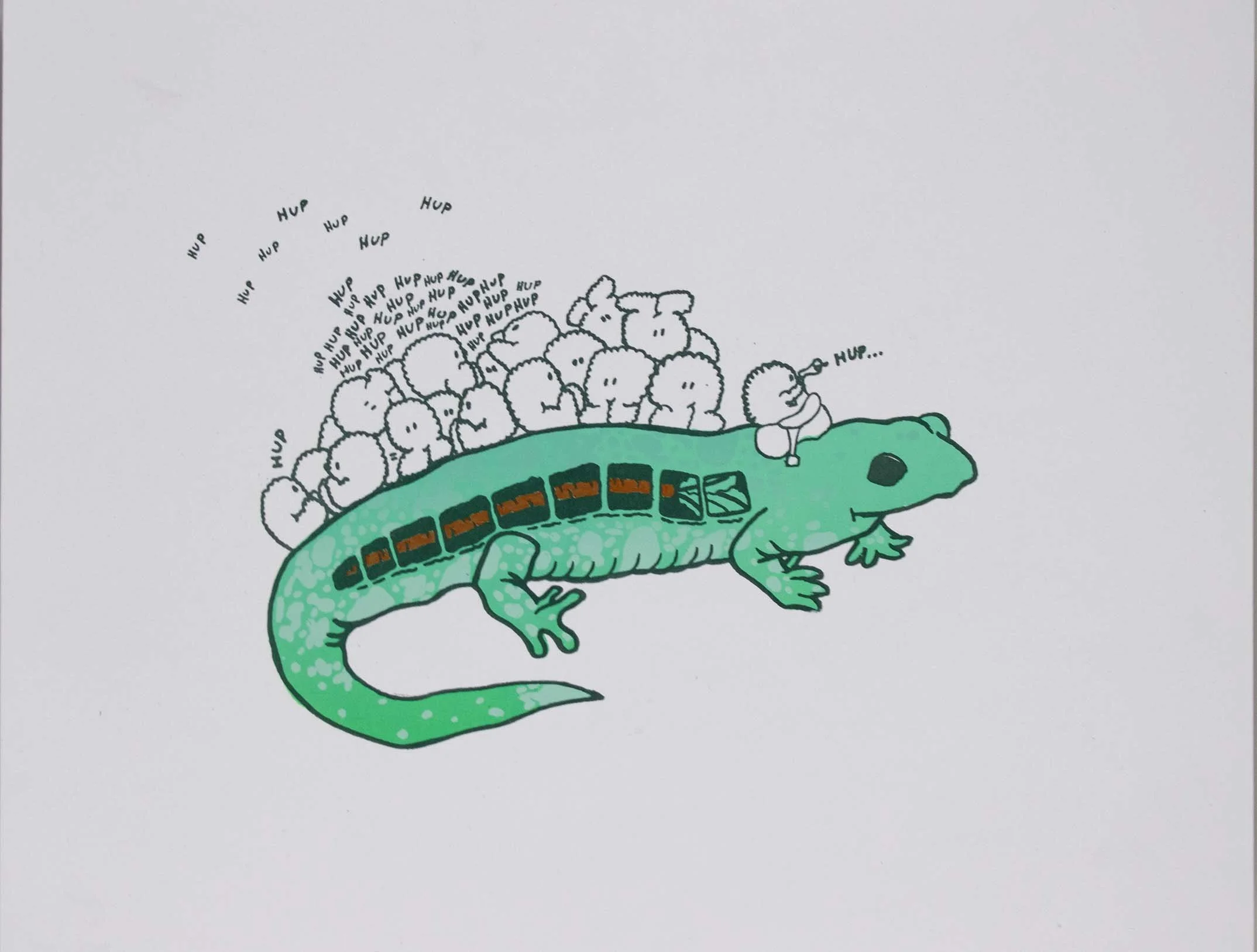 HUP! v1, ed. 11, 8x10 inches, 2 layer screenprint, 2026