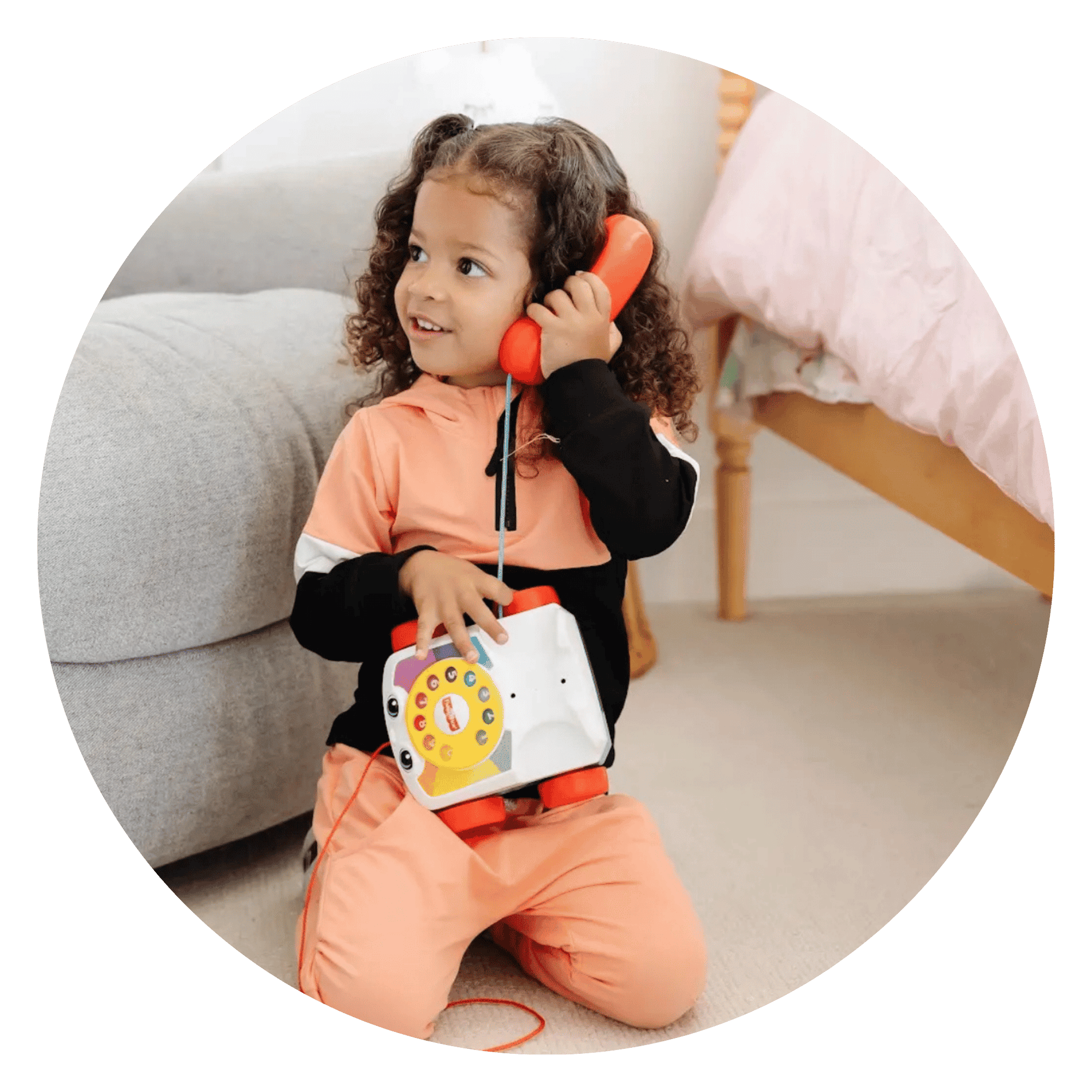 Child practicing communication during speech therapy
