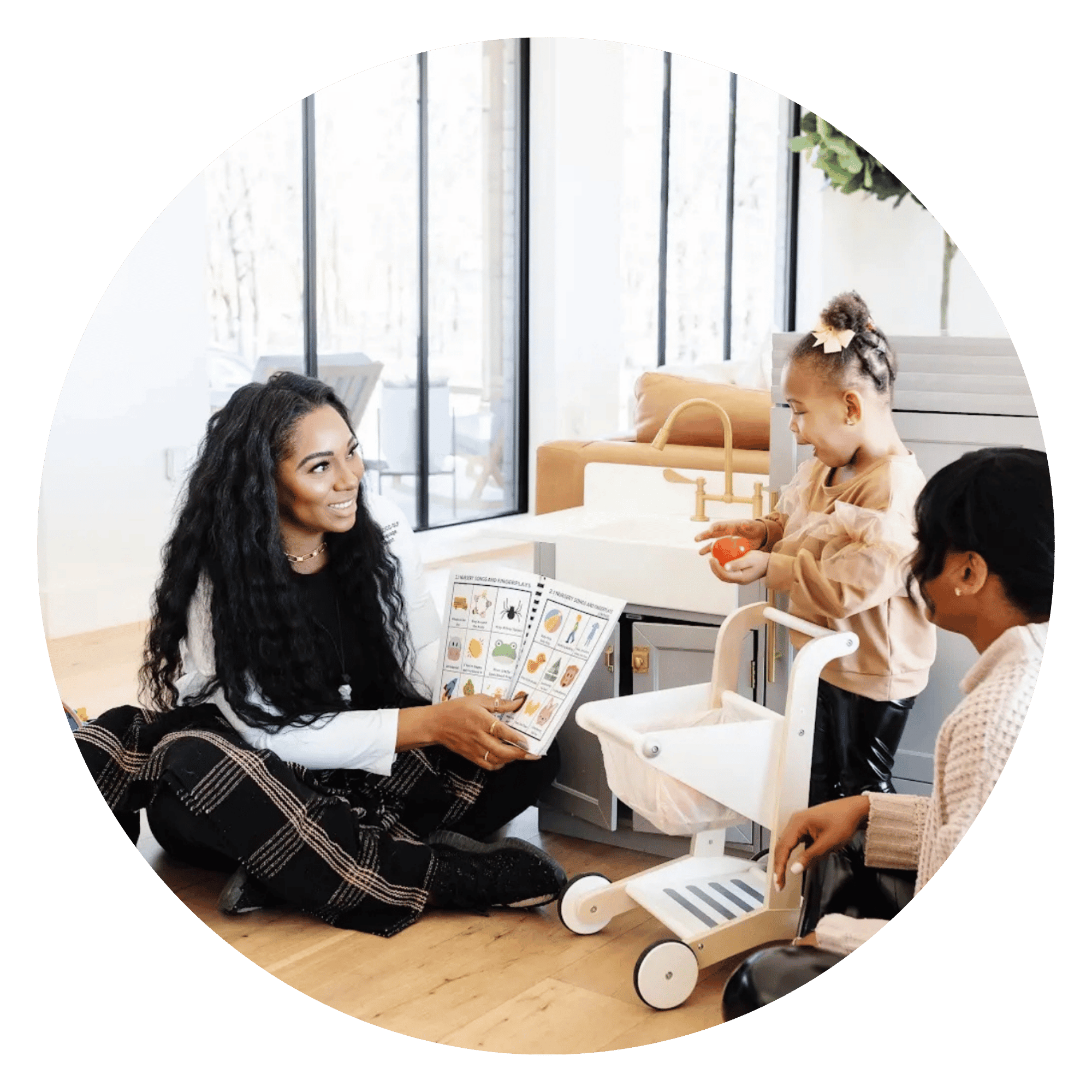 Speech therapist working with children during a therapy session