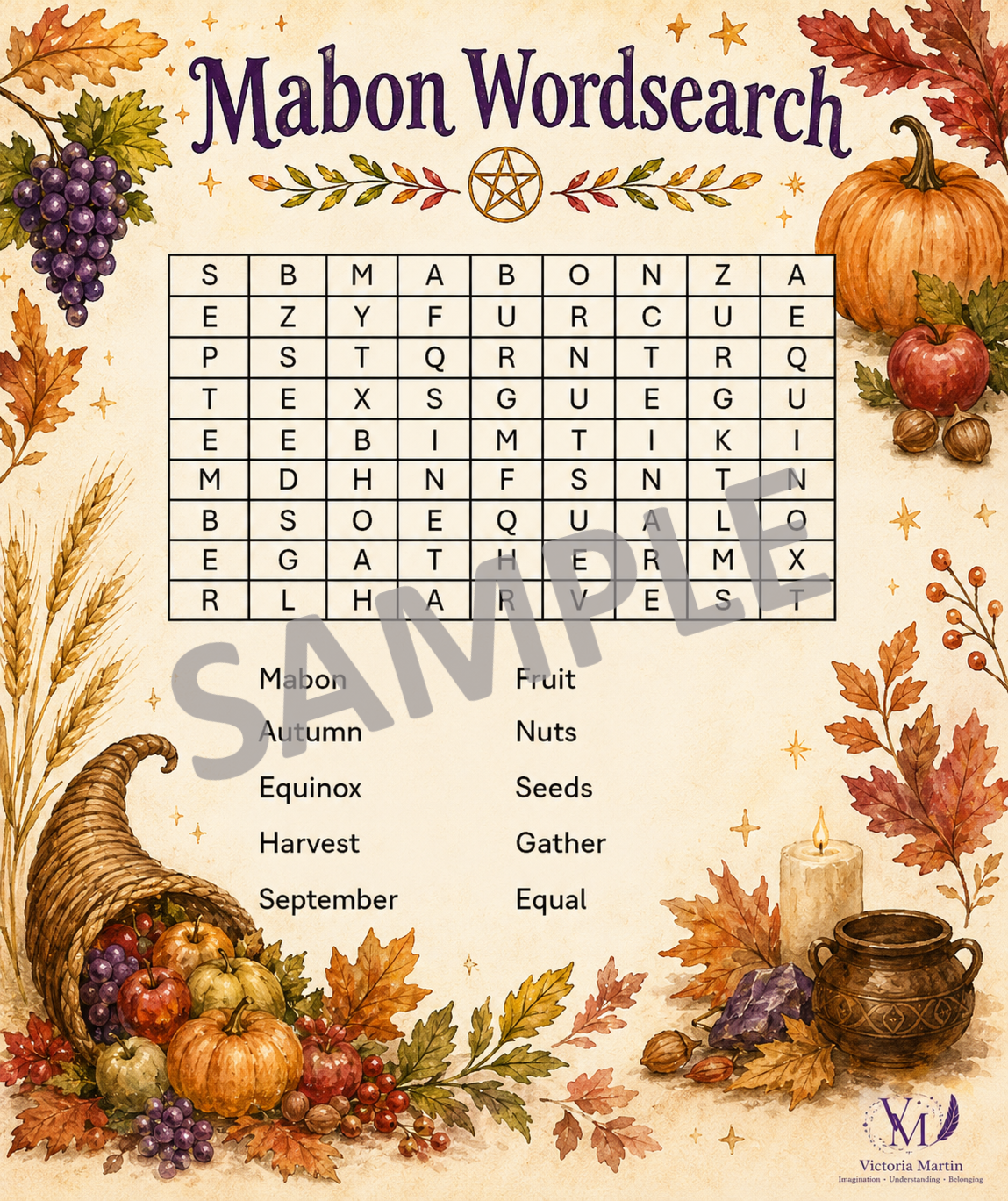 Mabon Wordsearch
