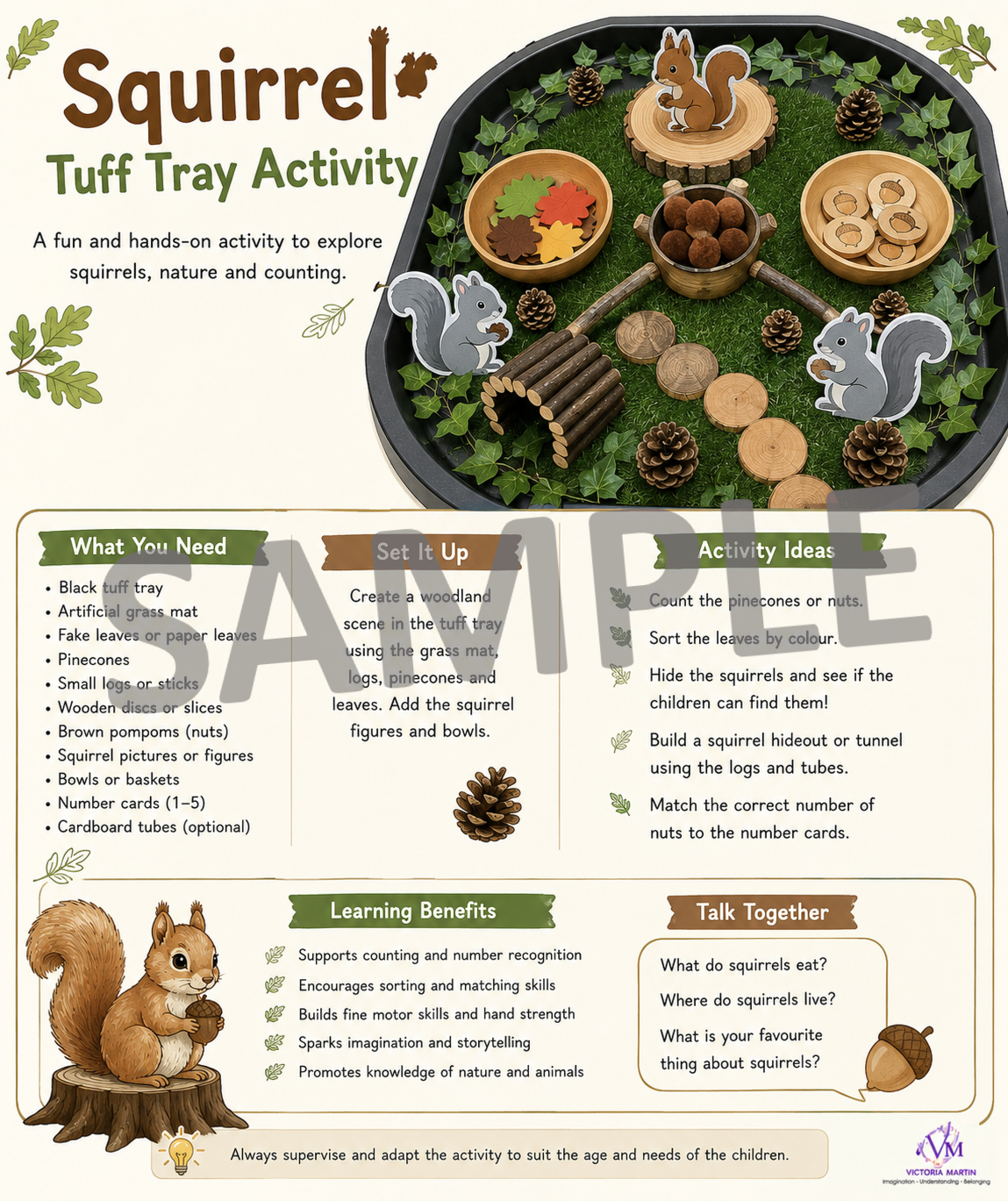 Squirrel Tuff Tray Activity