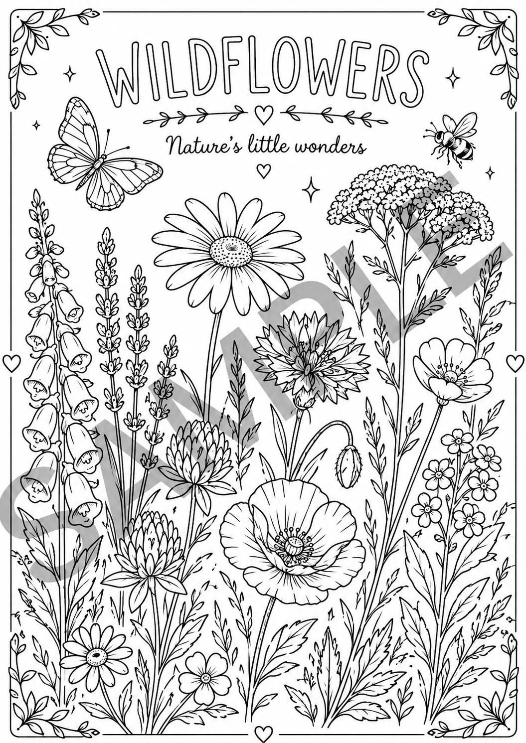 Wildflowers Colouring 1