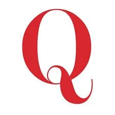 A large red letter Q on a white background.