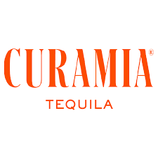 Curamia Tequila logo in orange text on a white background.