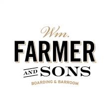 Farmers & Sons Boarding & Barroom logo with black and gold text