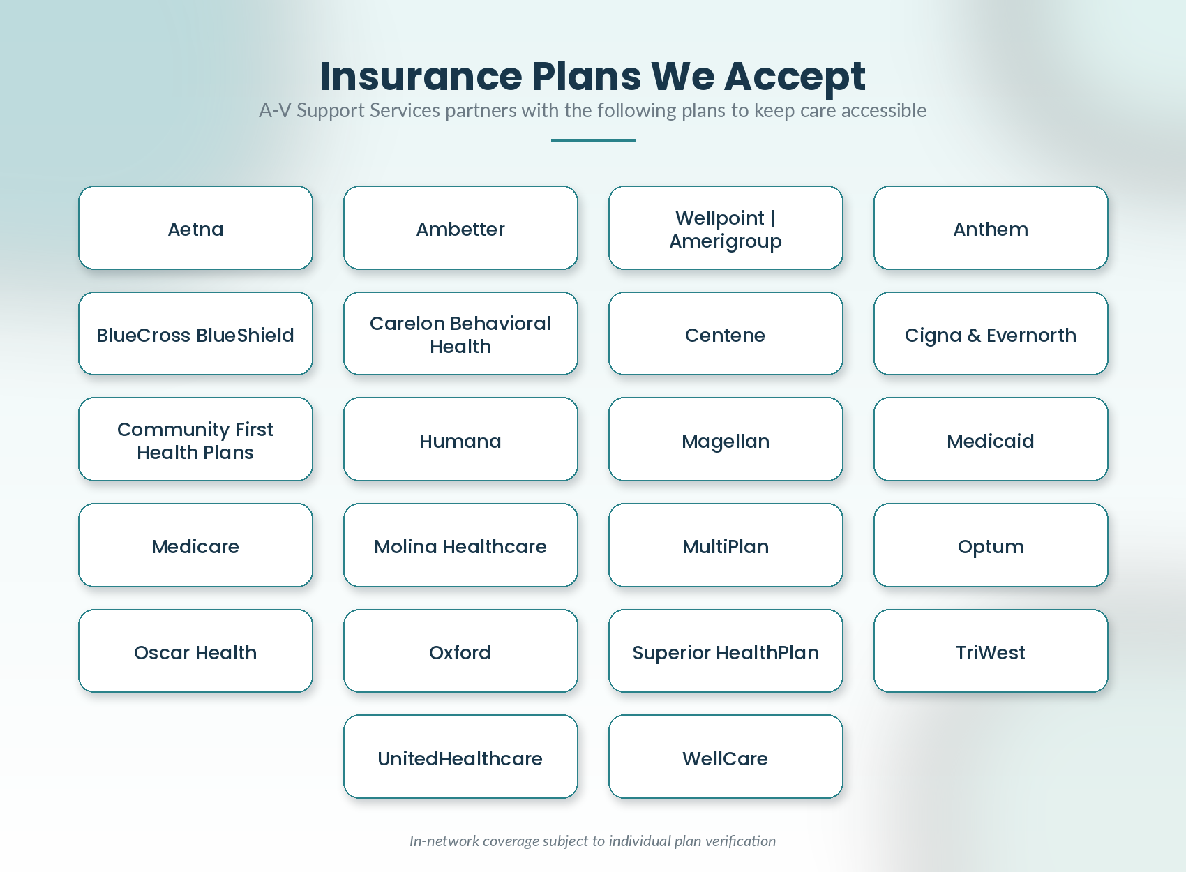 Insurance that we accept