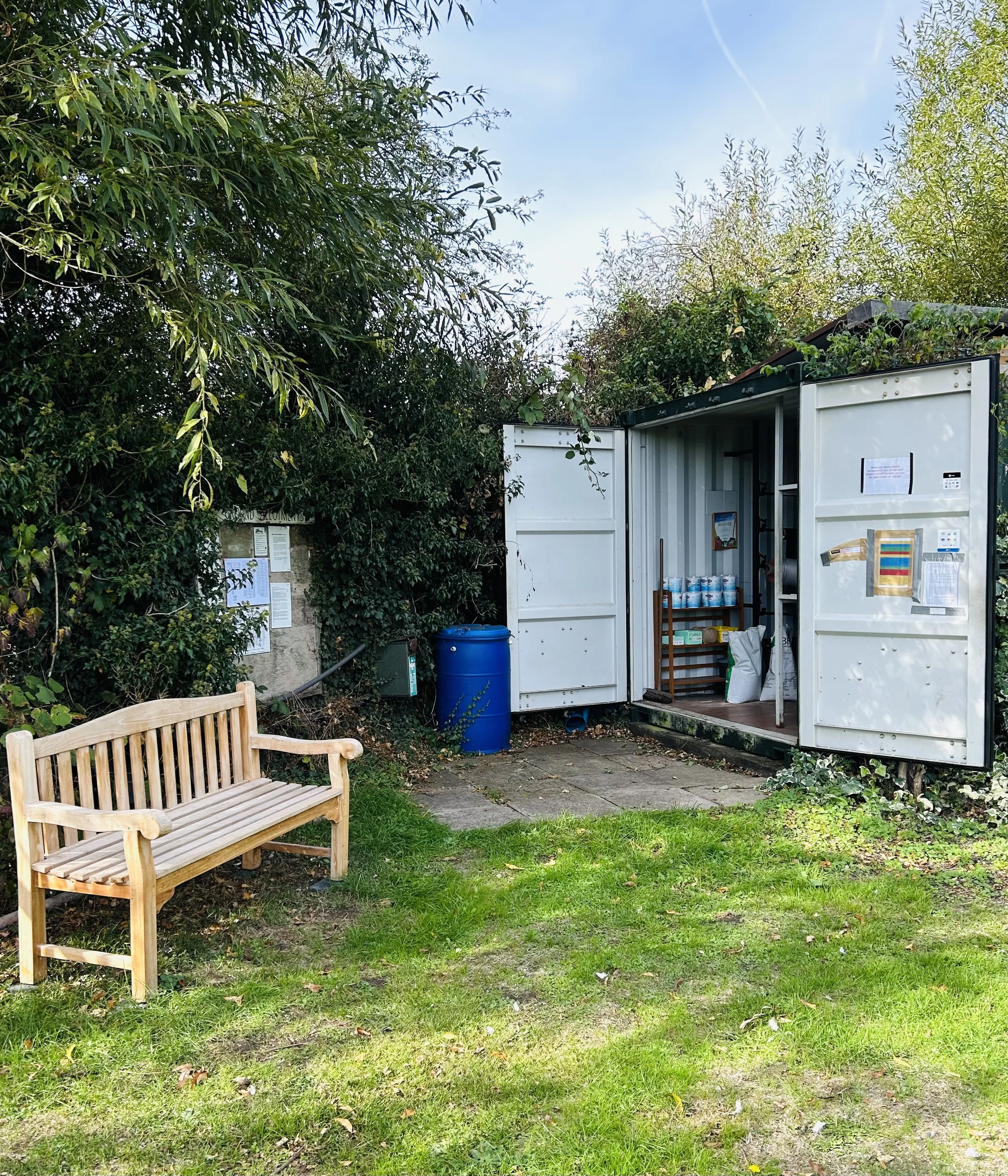 The allotment shop is located in a container and open at weekends
