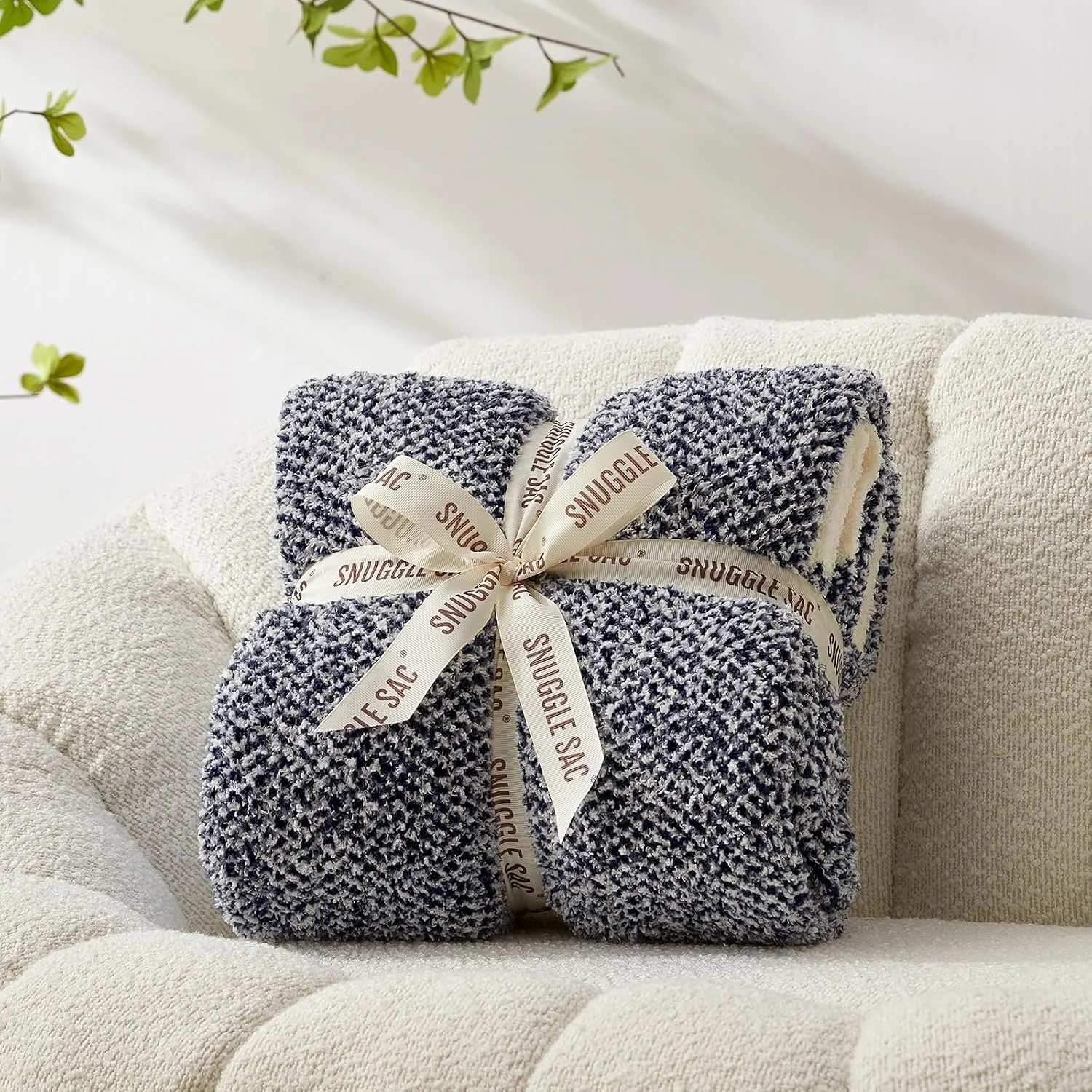 Navy Cozy Knit Blanket
