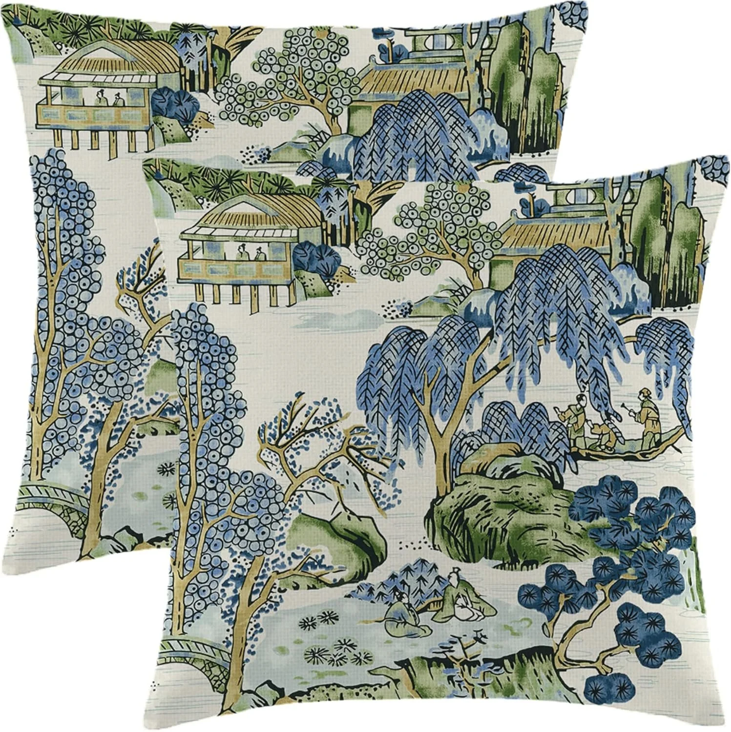 Blue/Green Chinoiserie Pillows