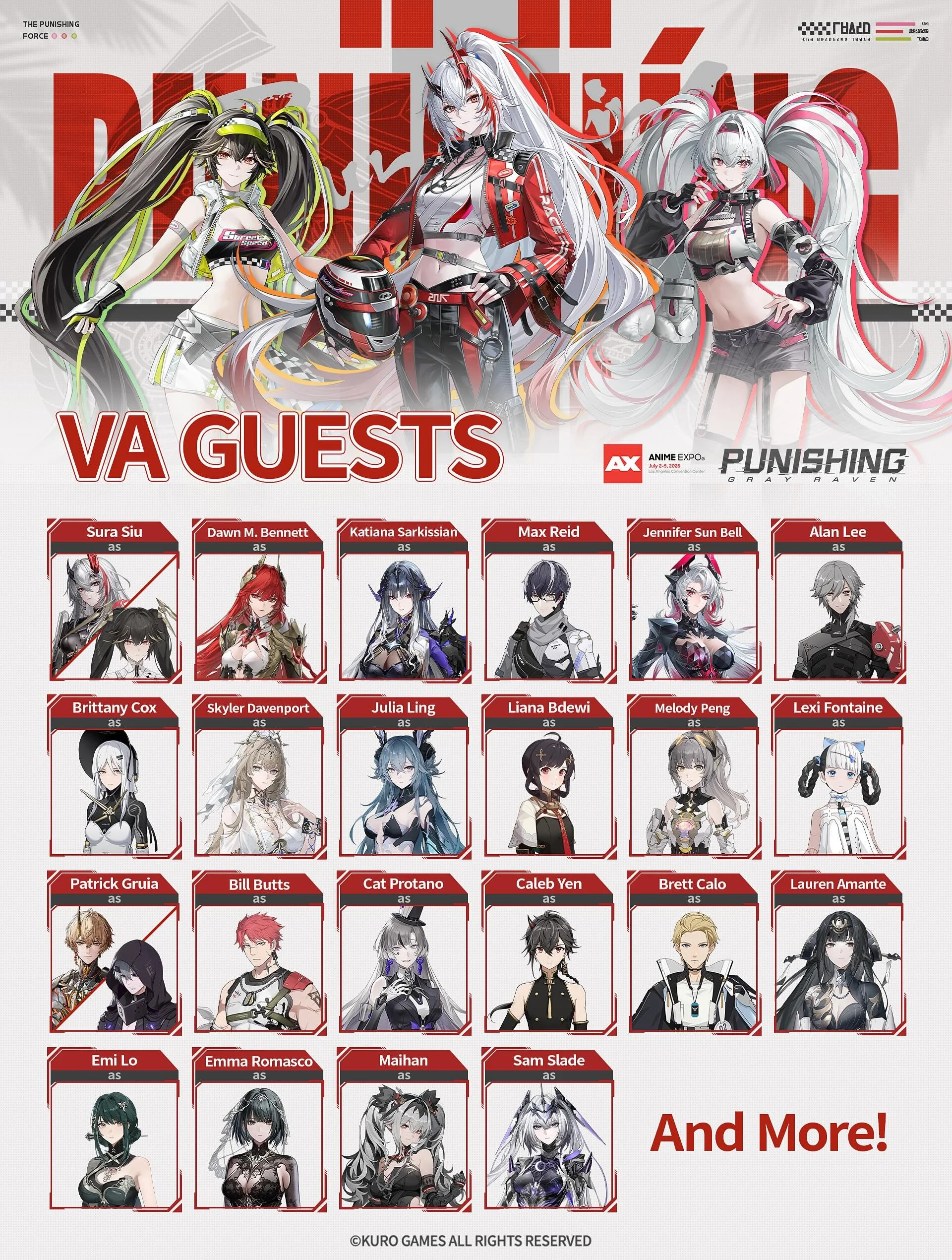 A WEE BIT OF A SPOILER FOR GAME PLAYERS but to those attending Anime Expo this week, make sure to come say hi to a bunch of us at the Punishing Gray Raven booth! 🕷️🖤🐦&zwj;⬛ And big thanks to Kuro Games for having us all ✨ See ya there Commandants 