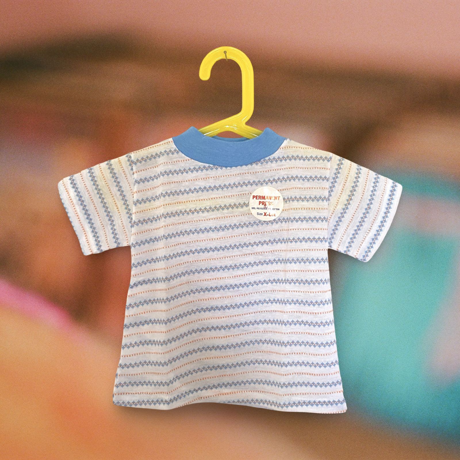 Blue/Orange Zig Zag Stripe Ringer T-Shirt