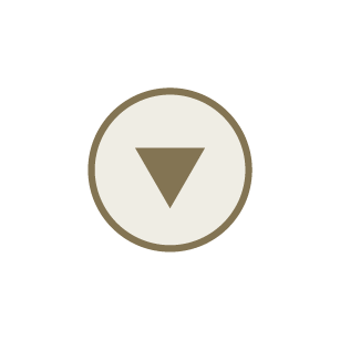 Close-up of a beige arrow with a brown downward-pointing arrow, indicating the 'down' direction.