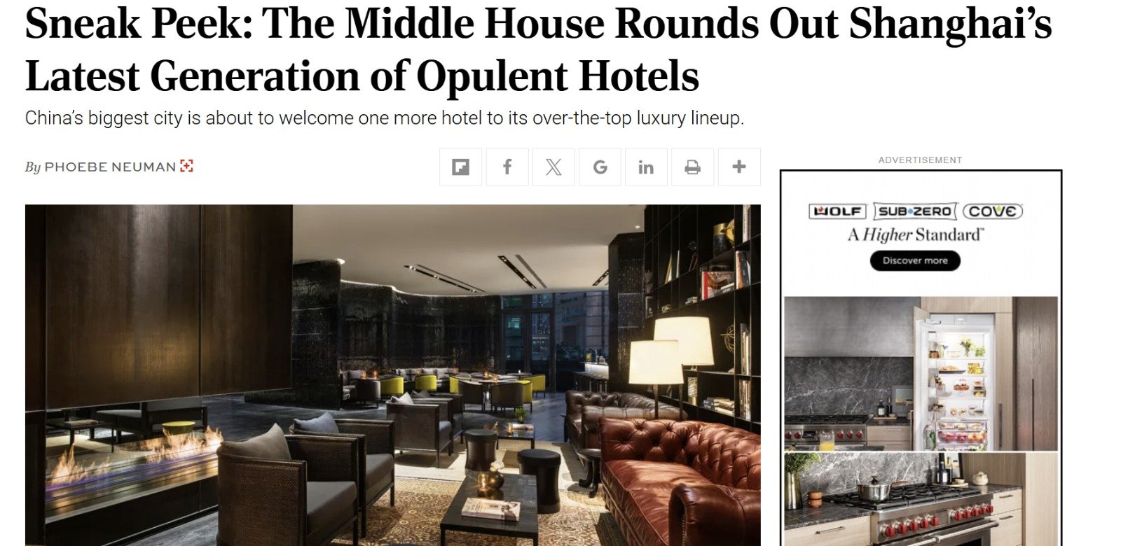 Sneak Peek: The Middle House Rounds Out Shanghai’s Latest Generation of Opulent Hotels
Robb Report