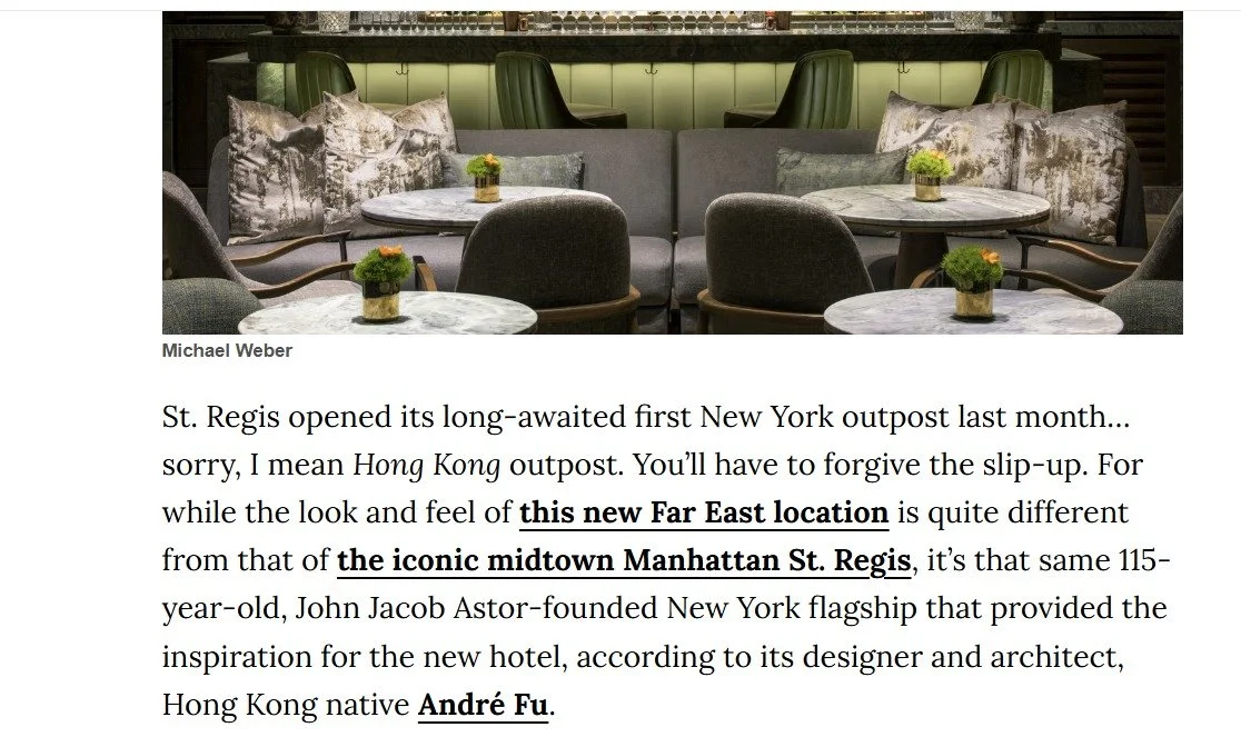 Is This New St. Regis in New York or Hong Kong?
ELLE DECOR