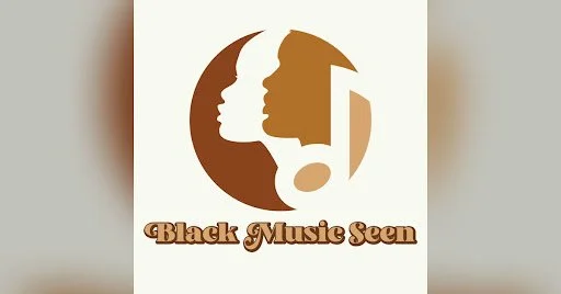 Logo featuring two overlapping female profiles, one in brown and one in beige, with a musical note, and the text 'Black Music Seen' below.