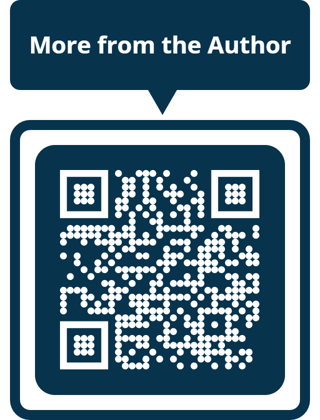 Text message bubble says 'More from the Author', above a QR code.