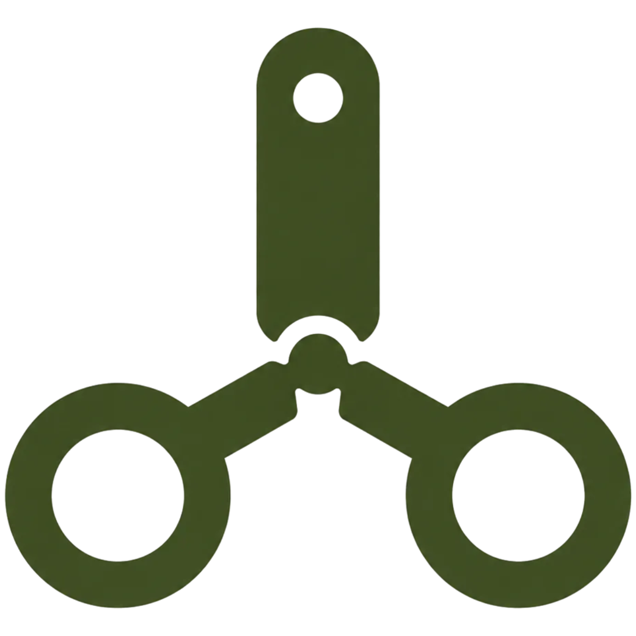 A green fidget spinner with three circular arms and a central hole, set against a black background.