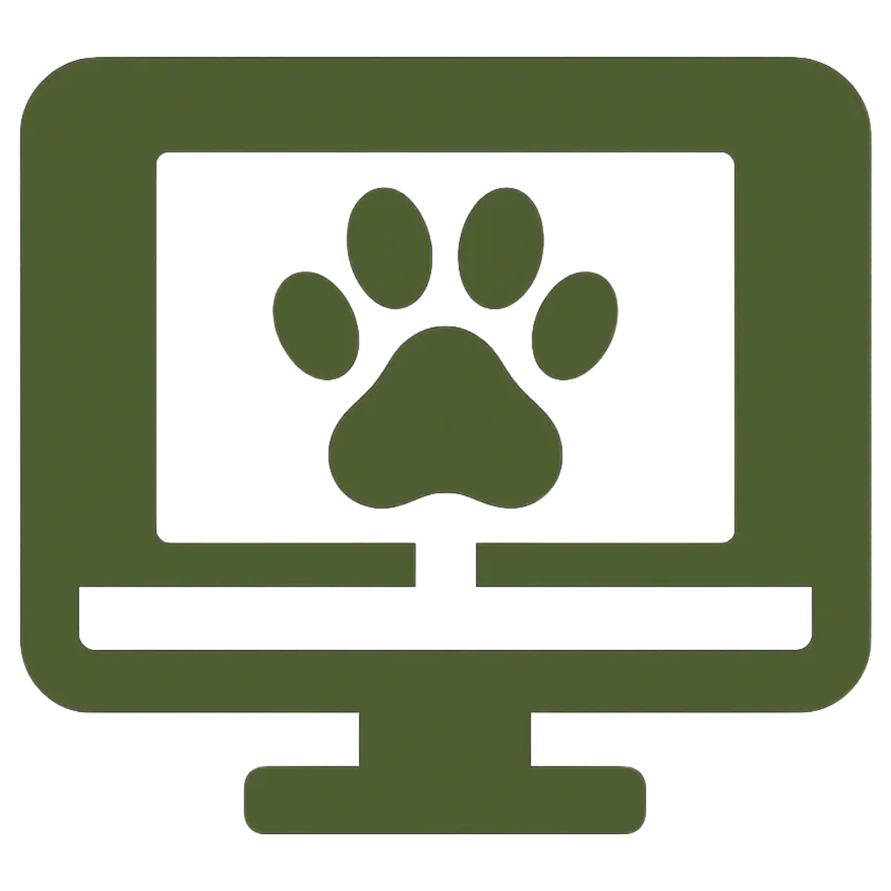 A digital illustration of a pet tracking device with a paw print symbol on its screen.