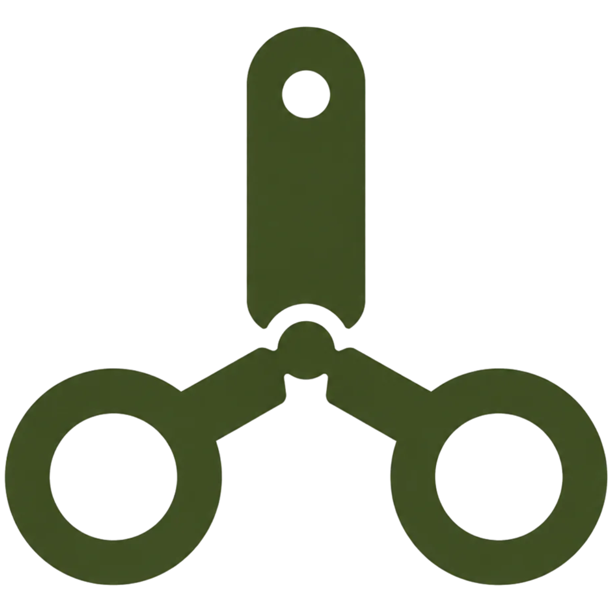 A dark green fidget spinner with three circular lobes, each with a hole in the center, and a central circular bearing.