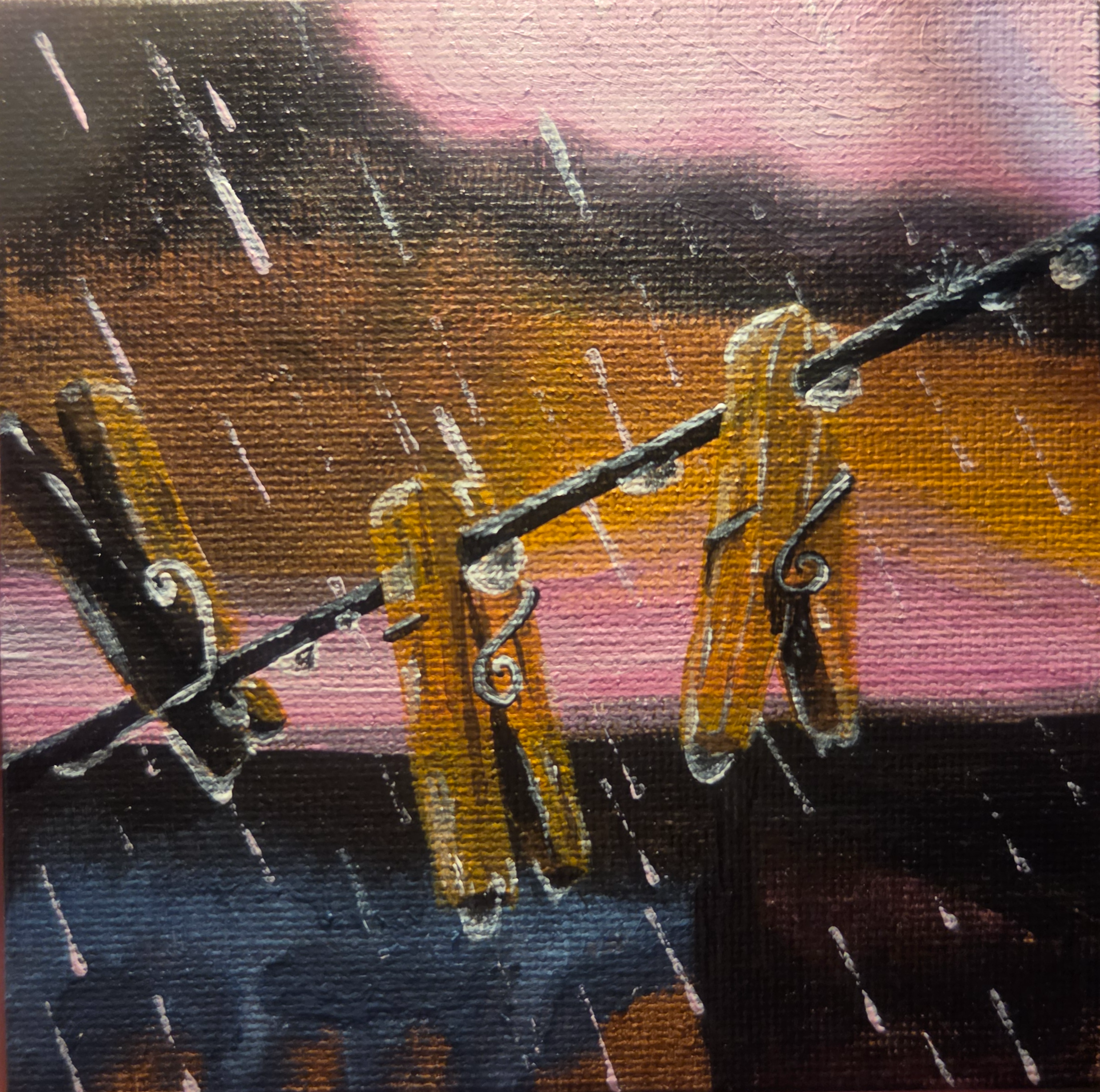 Clothespin In The Rain Print