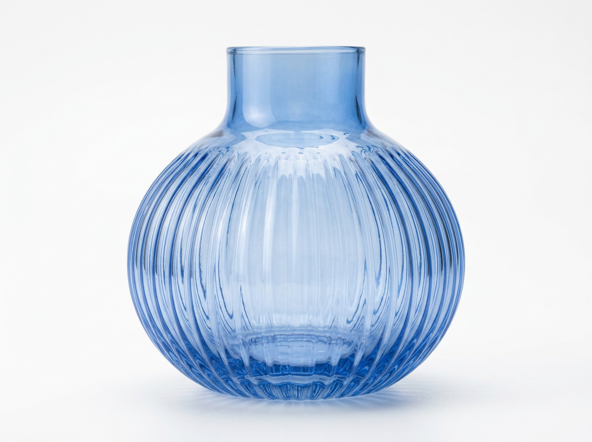 Blue Glass Vase Oval