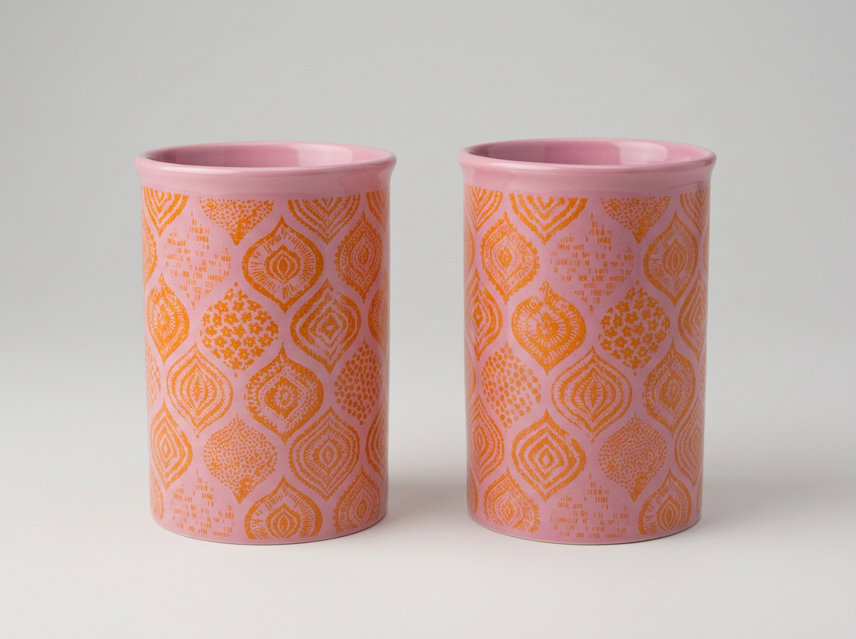 Pink/Orange Glass Vases