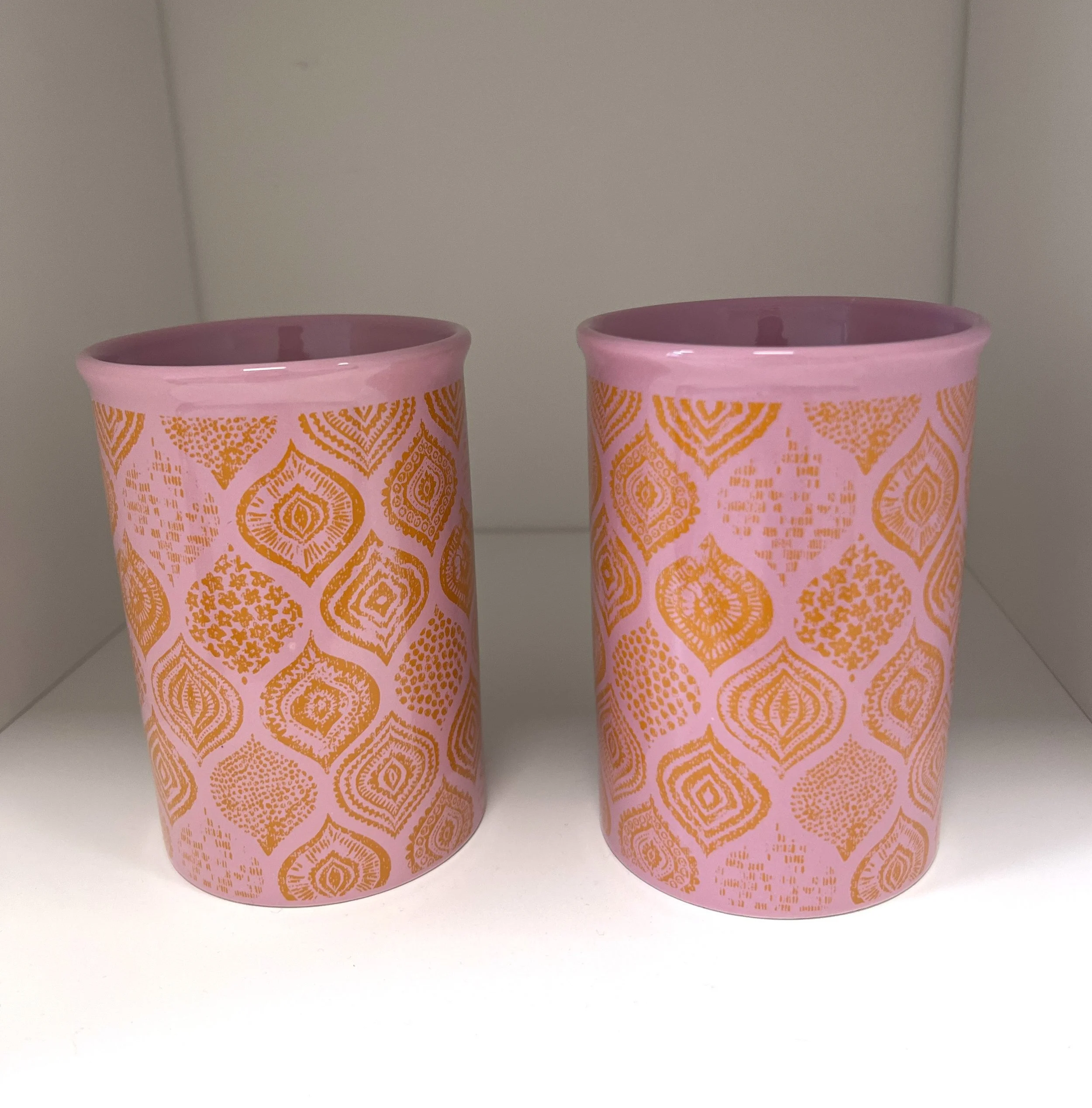 Pink/Orange Glass Vases