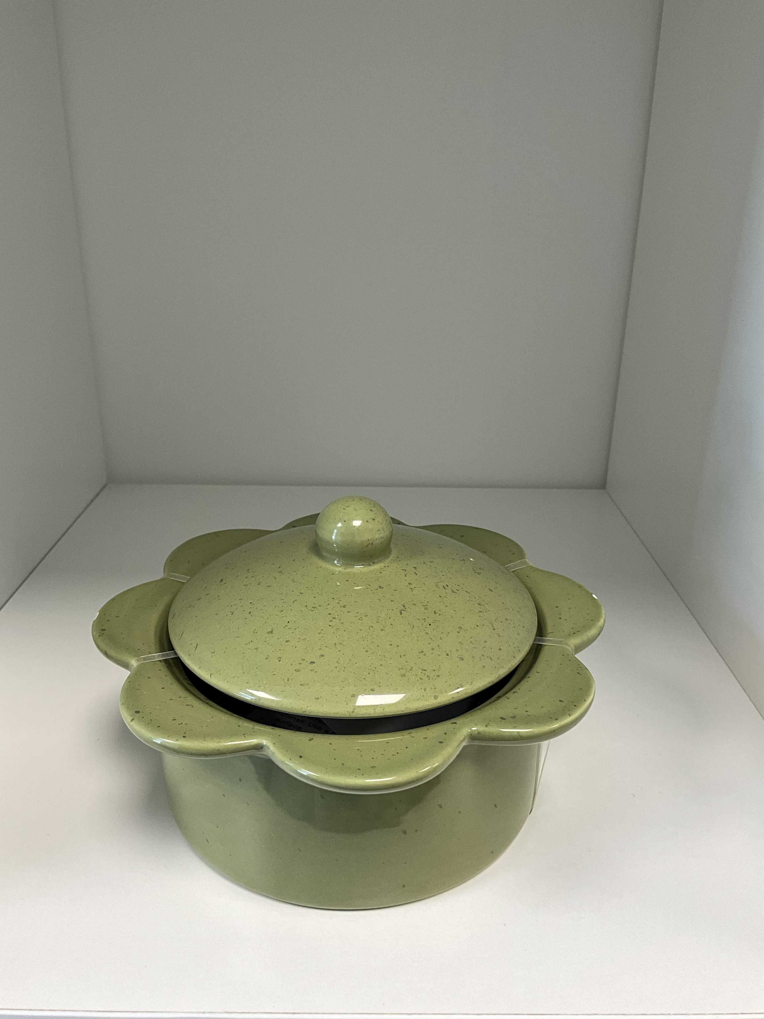 Green Flower Baking Vessel
