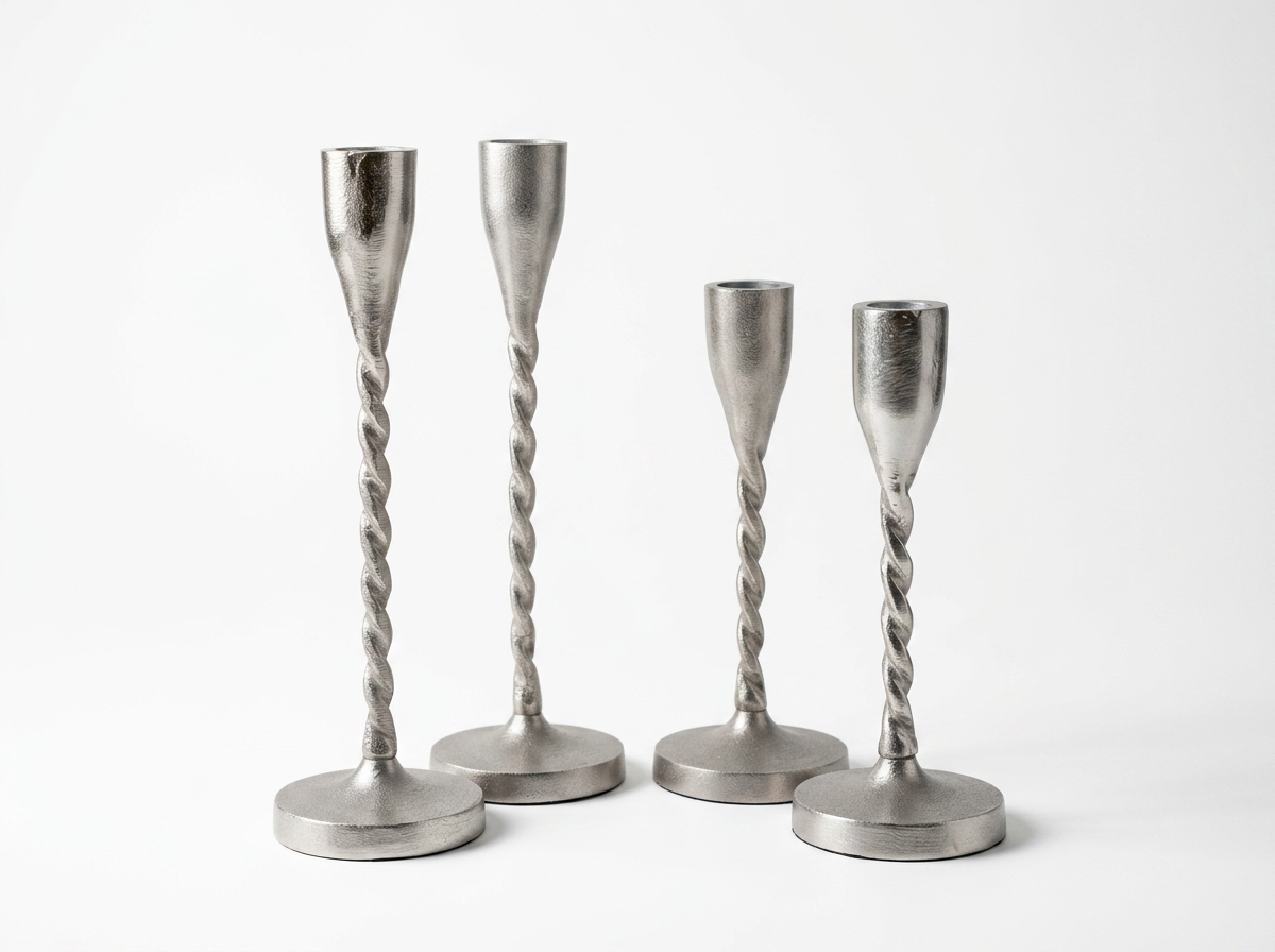 Silver metal Candle Holders