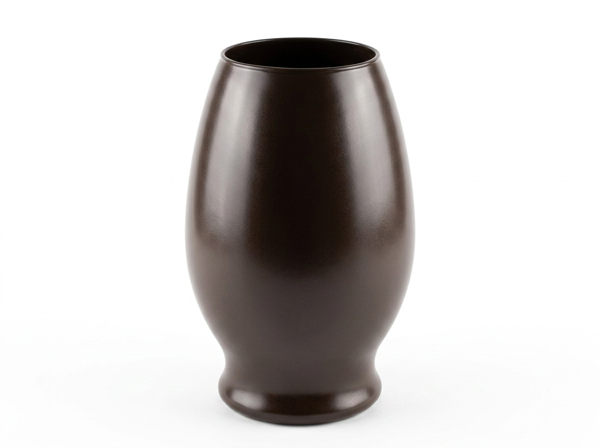 Dark Brown Footed Vase