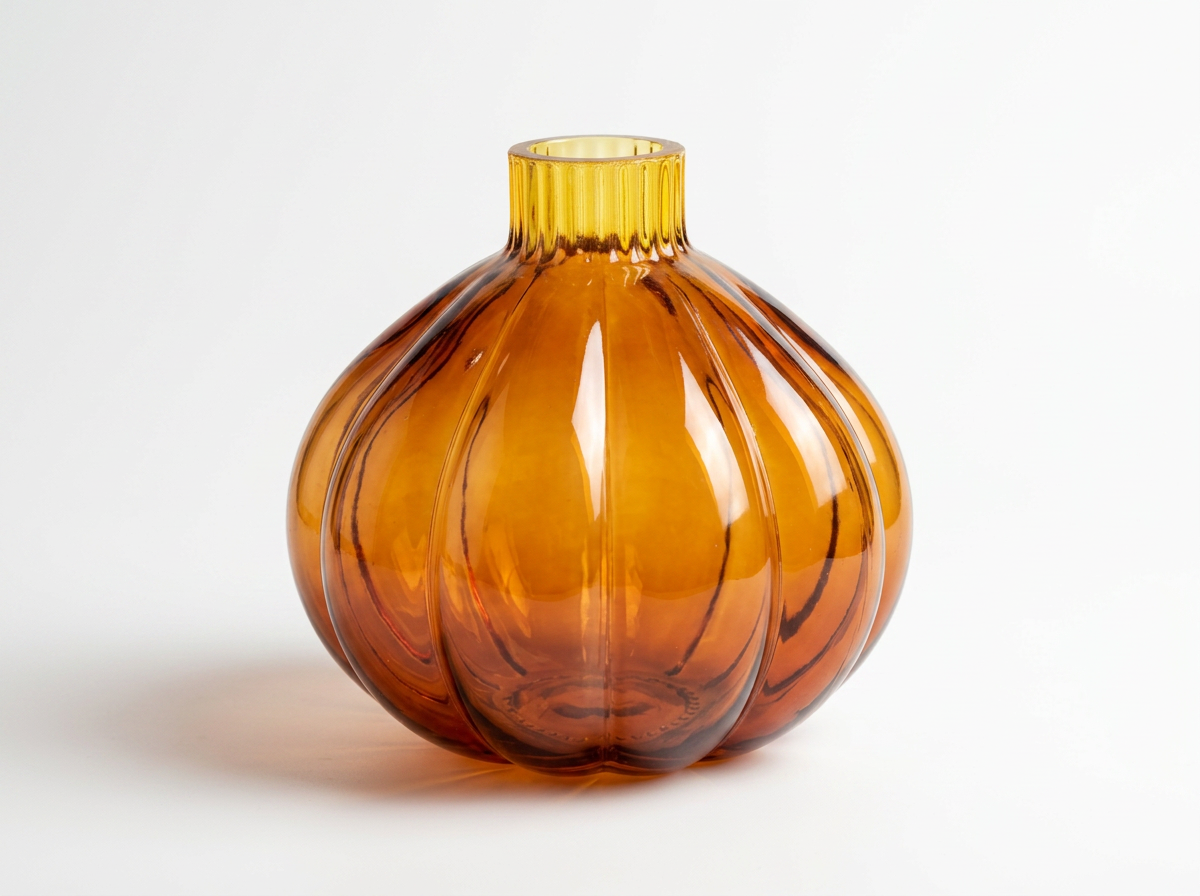 Orange Bud Glass Vase
