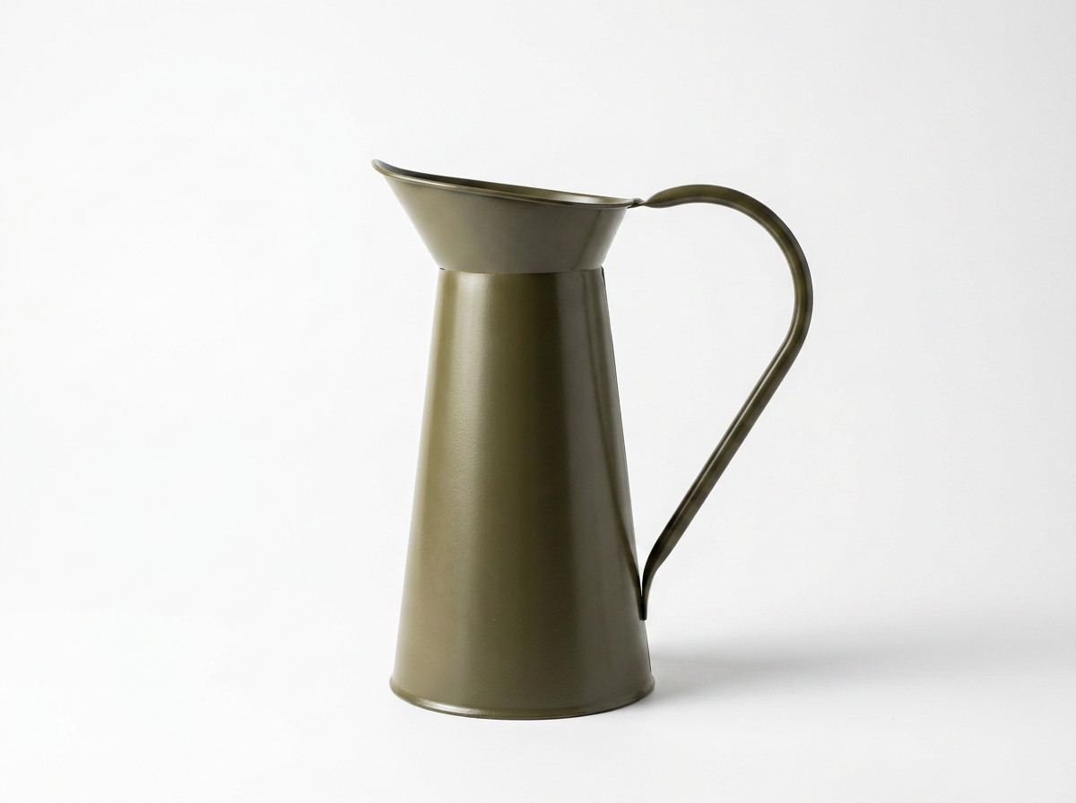 Green Olive Metal Vase